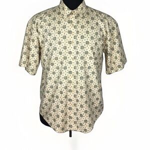 Supreme Casual Adult Men's 100% cotton Short Sleeve Button Down Geo Shirt|Size:M